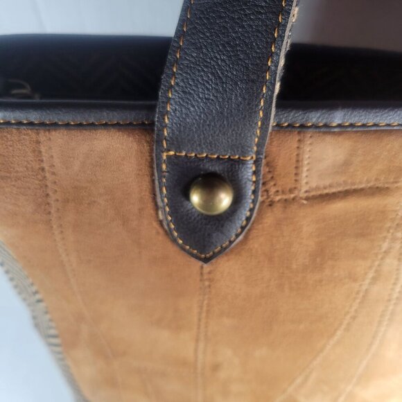 Vaan & Co. Women Milano Upcycled Genuine Leather Herringbone Tote - Picture 6 of 15